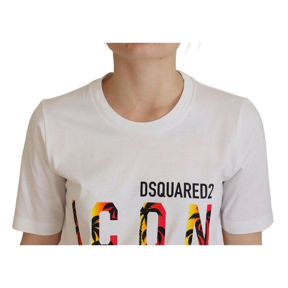 Dsquared² White Cotton Icon Logo Print Crewneck Women's T-shirt (Pre-Owned) - Picture 5 of 5